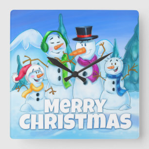 Snowmen cartoon clock