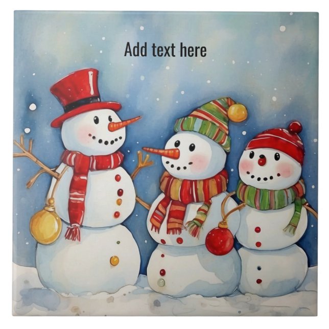 Snowmen Celebration Template Tile (Front)