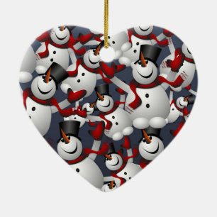 Snowmen Ceramic Ornament