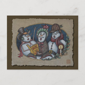 Snowmen Christmas Carolers Holiday Postcard