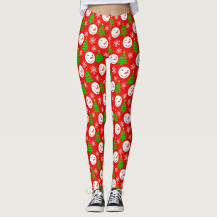 Snowmen Christmas Festive Pattern Leggings