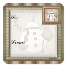 Snowmen Christmas Gift Tag Sticker