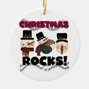 Snowmen Christmas Rocks Keepsake Ornament
