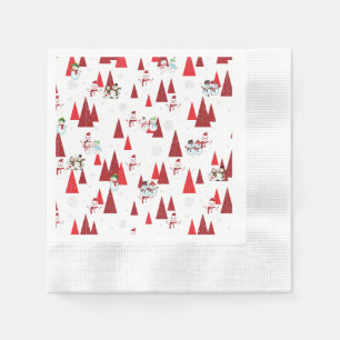 Snowmen Christmas Trees Napkin