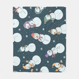 Snowmen Christmas: Vintage Snowfall Charm. Fleece Blanket