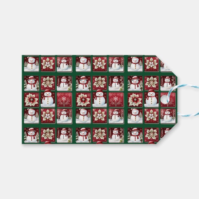 Snowmen Collage Gift Tags (Front (Horizontal))