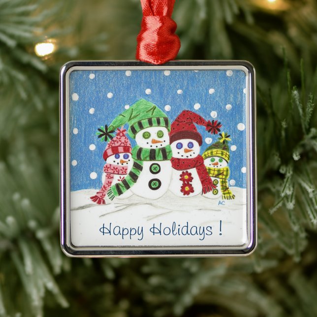 Snowmen family premium Christmas ornament (Tree)