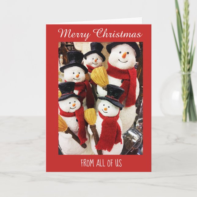 Snowmen From All of Us Merry Christmas Card (Front)