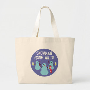 Snowmen Gone Wild! Large Tote Bag