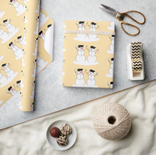 Snowmen Graduation Wrapping Paper