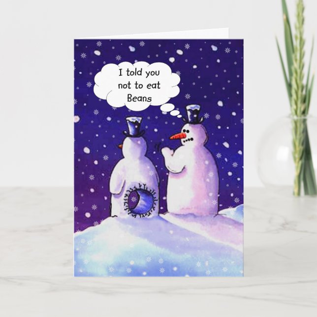 Snowmen Humour Holiday Card (Front)