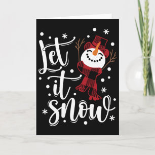 Snowmen Let It Snow Christmas Funny Family Matchin Card