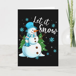 Snowmen Let It Snow Christmas Funny Family Matchin Card
