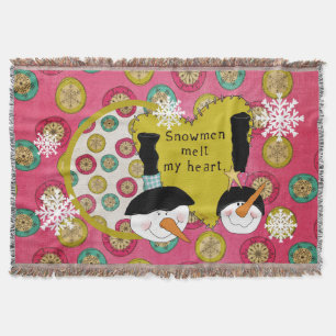 Snowmen Melt My Heart Holiday Throw