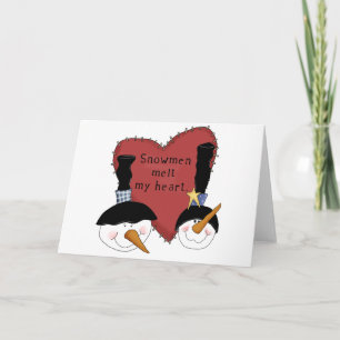 Snowmen Melt My Heart Tshirts and Gifts Holiday Card