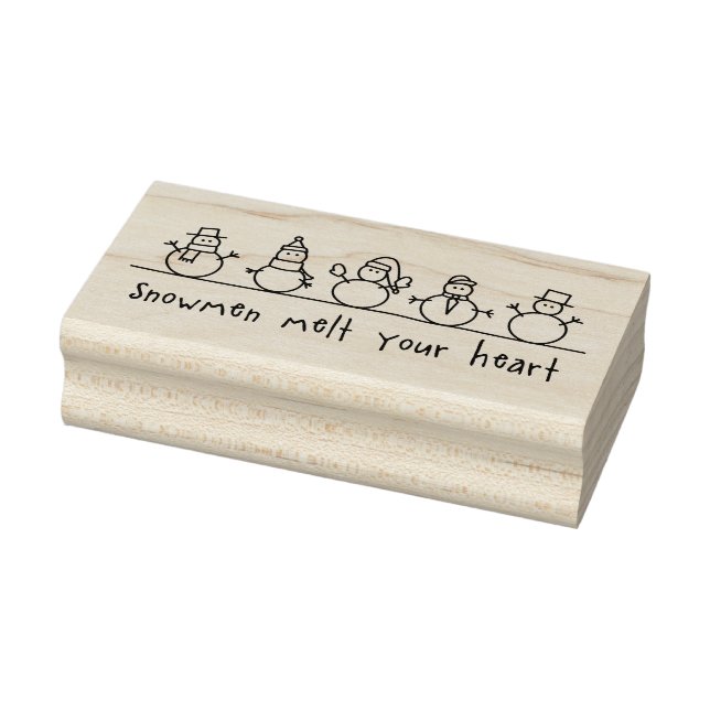 Snowmen Melt Your Heart Christmas Rubber Art Stamp (Stamp)