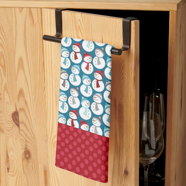 Snowmen Microfibre Serviette de cuisine (Pliage en tiers)