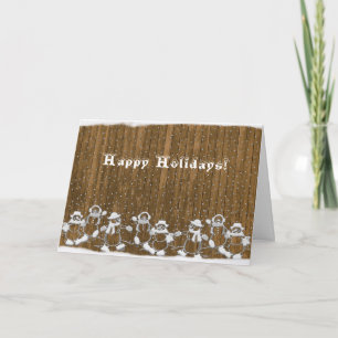 Snowmen On Fence Greeting Card