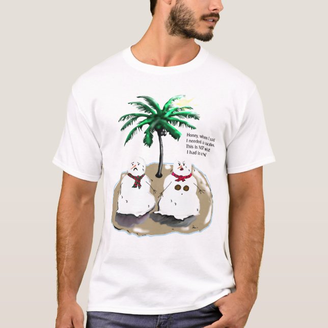 Snowmen on Vacation T-Shirt (Front)
