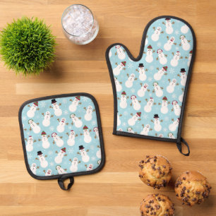Snowmen Oven Mitt & Pot Holder Set