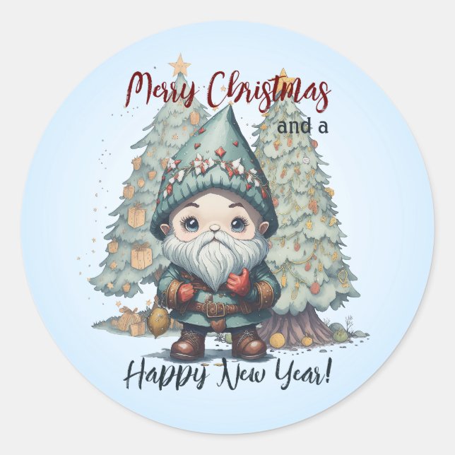Snowmen party 2 classic round sticker (Front)