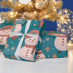 Snowmen Snowflakes Christmas Ornaments Christmas Wrapping Paper