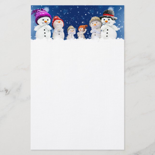 Snowmen Stationery (Front)
