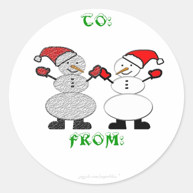 Snowmen Sticker Tag (Front)