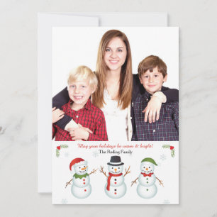 Snowmen Three Holiday Photo Card