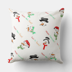 Snowmen Throw Pillow