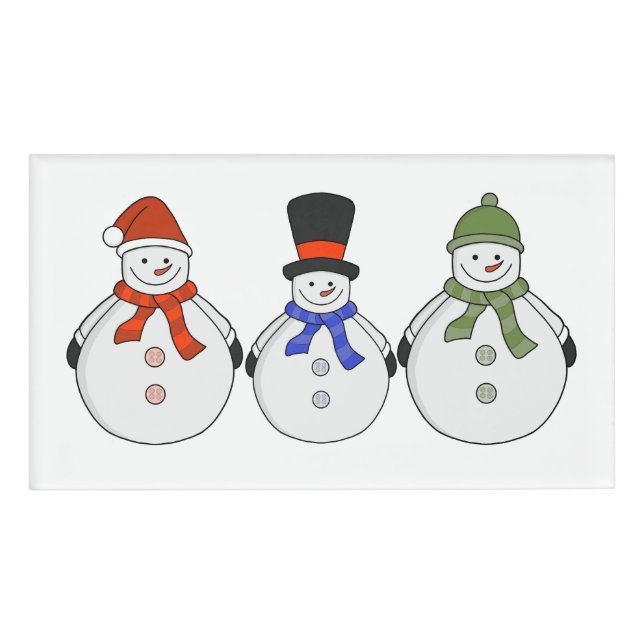 Snowmen Winter has come Name Tag (Front)