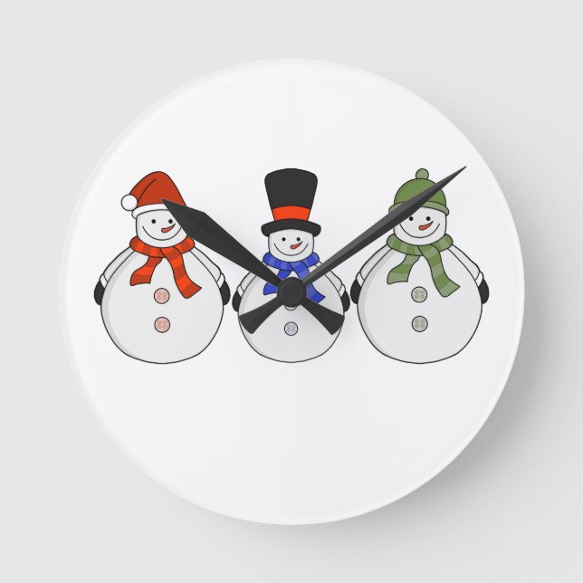 Snowmen Winter has come Round Clock (Front)