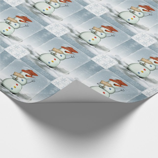 Snowmen Wrapping Paper (Corner)