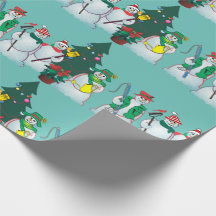 snowmen wrapping paper 15c