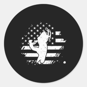 Snowmobile American Usa Flag Snowmobiling Winter S Classic Round Sticker