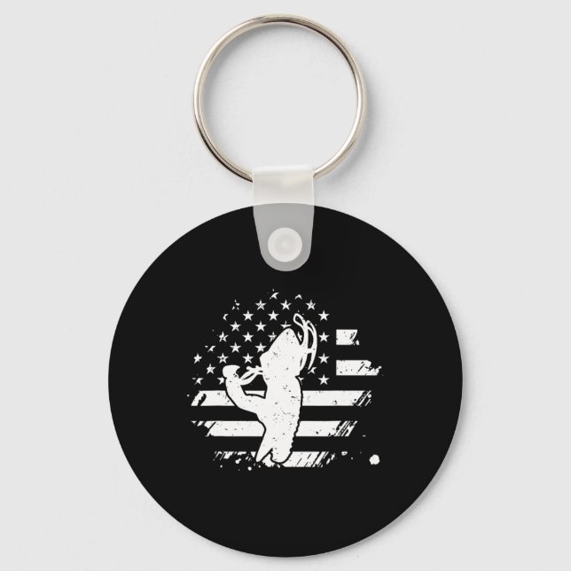 Snowmobile American Usa Flag Snowmobiling Winter S Keychain (Front)