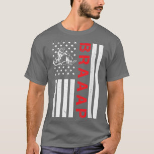 Snowmobile Braaaap American Flag Funny Snowmobile  T-Shirt