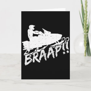 Snowmobile Braap Funny Motor Sled Snowmobiling  Card