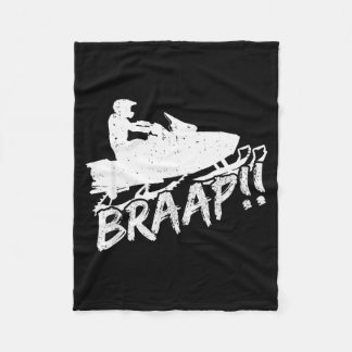 Snowmobile Braap Funny Motor Sled Snowmobiling Fleece Blanket