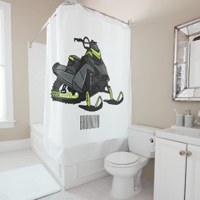 Snowmobile cartoon illustration  (In Situ)