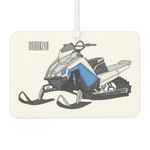 Snowmobile cartoon illustration air freshener