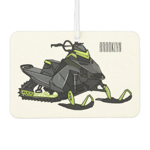 Snowmobile cartoon illustration  air freshener