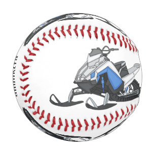 Snowmobile cartoon illustration baseball