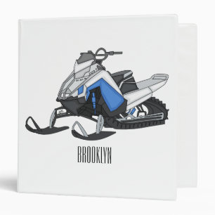 Snowmobile cartoon illustration  binder