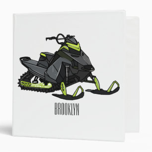 Snowmobile cartoon illustration  binder