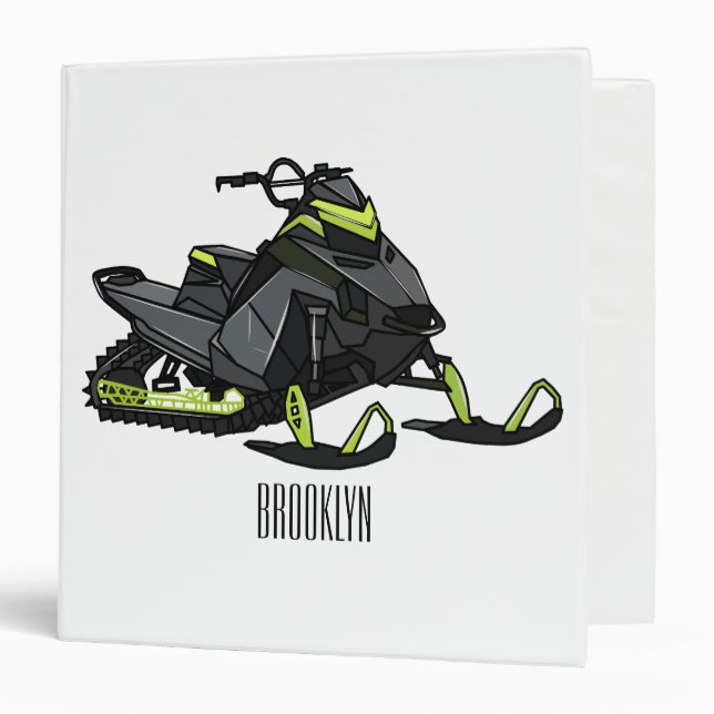 Snowmobile cartoon illustration  binder (Front/Inside)