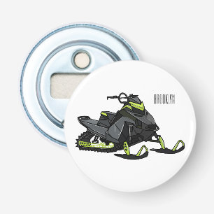 Snowmobile cartoon illustration  bottle opener
