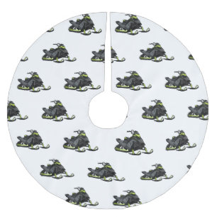 Snowmobile cartoon illustration brushed polyester tree skirt
