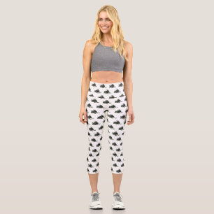 Snowmobile cartoon illustration capri leggings