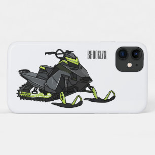Snowmobile cartoon illustration  iPhone 11 case